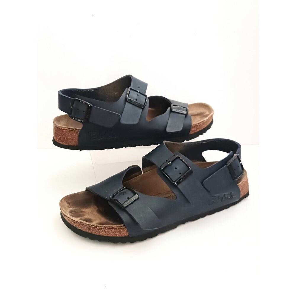 Birkenstock Milano Birki's Navy Birko Flor Buckle w Ankle Strap Germany 39 US 8